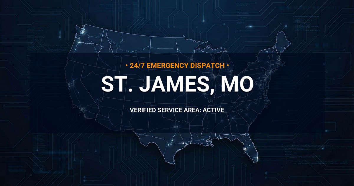 Emergency Plumbing Dispatch Map for Plumbing Services: St. James, MO