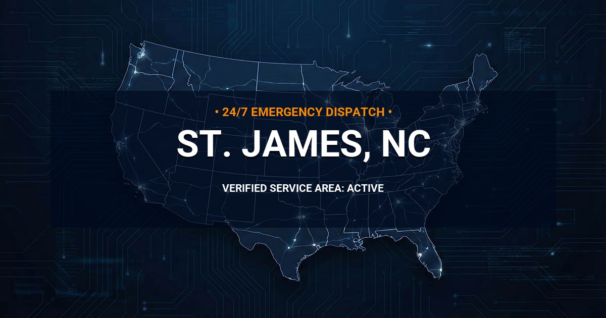 Emergency Plumbing Dispatch Map for Plumbing Services: St. James, NC