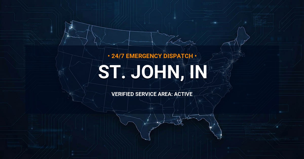 Emergency Plumbing Dispatch Map for Plumbing Services: St. John, IN