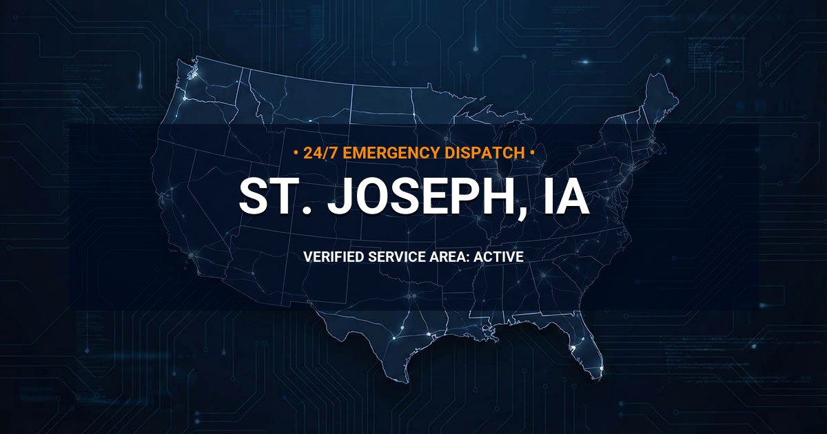 Emergency Plumbing Dispatch Map for Plumbing Services: St. Joseph, IA