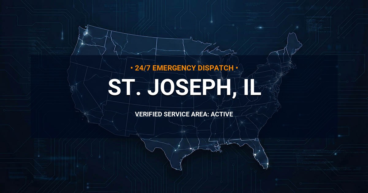 Emergency Plumbing Dispatch Map for Plumbing Services: St. Joseph, IL