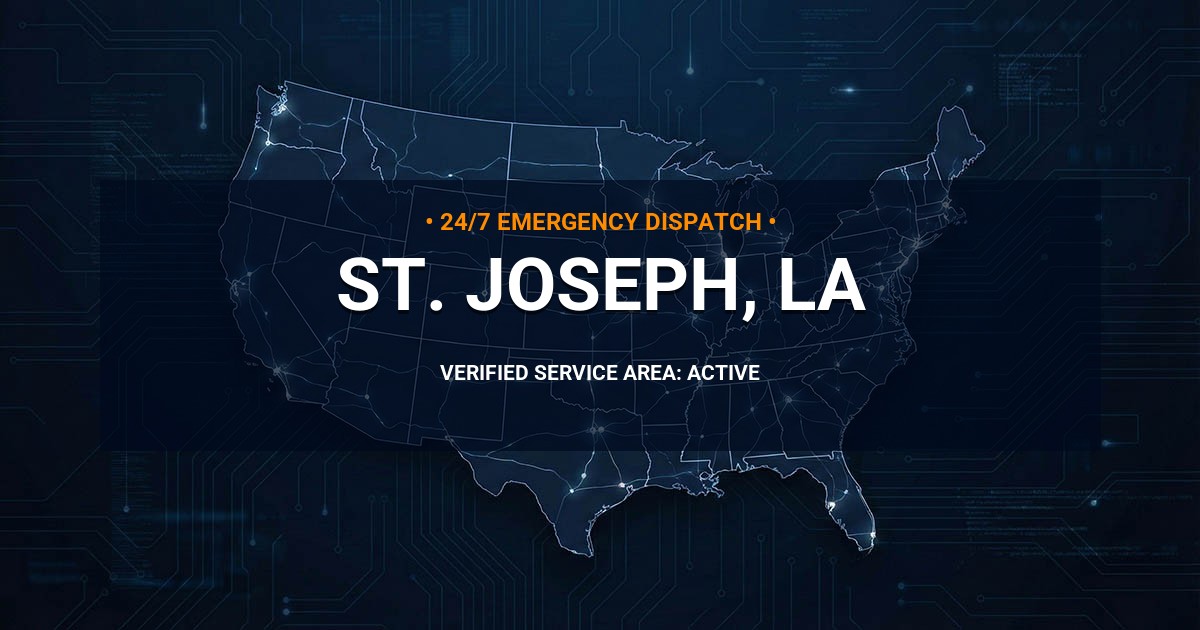 Emergency Plumbing Dispatch Map for Plumbing Services: St. Joseph, LA