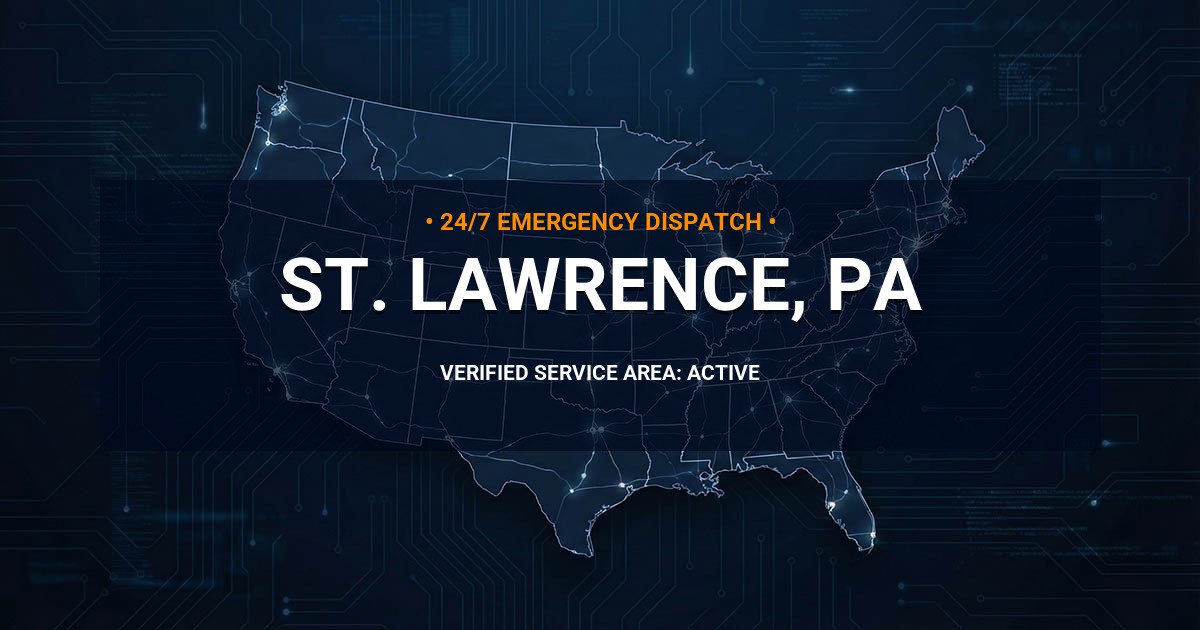 Emergency Plumbing Dispatch Map for Plumbing Services: St. Lawrence, PA