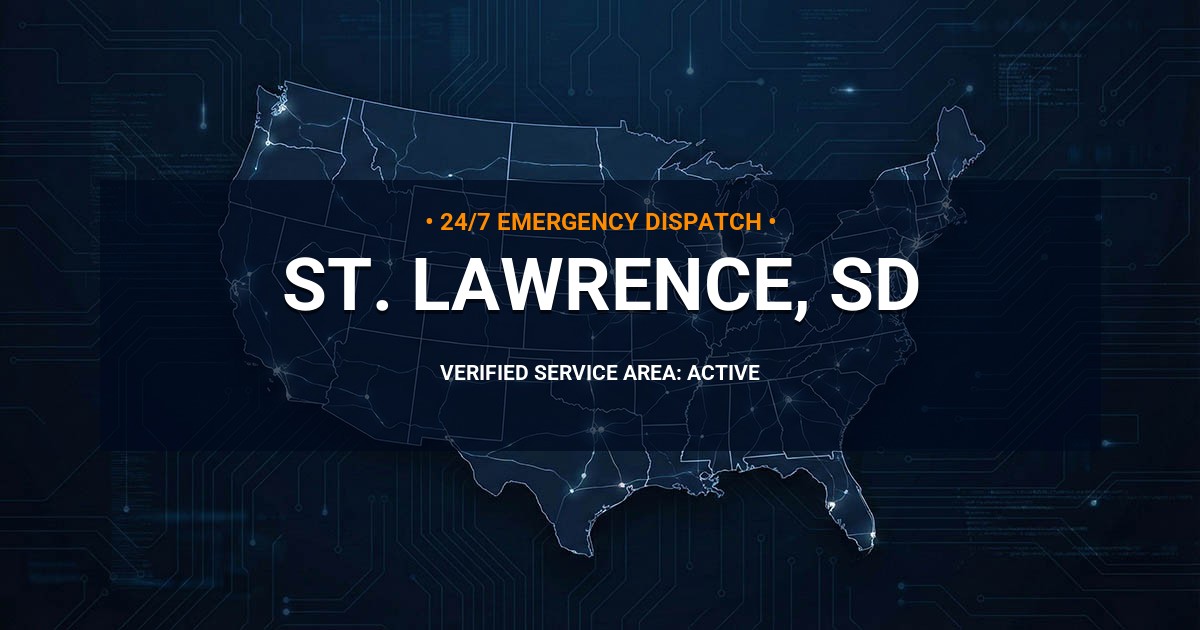 Emergency Plumbing Dispatch Map for Plumbing Services: St. Lawrence, SD