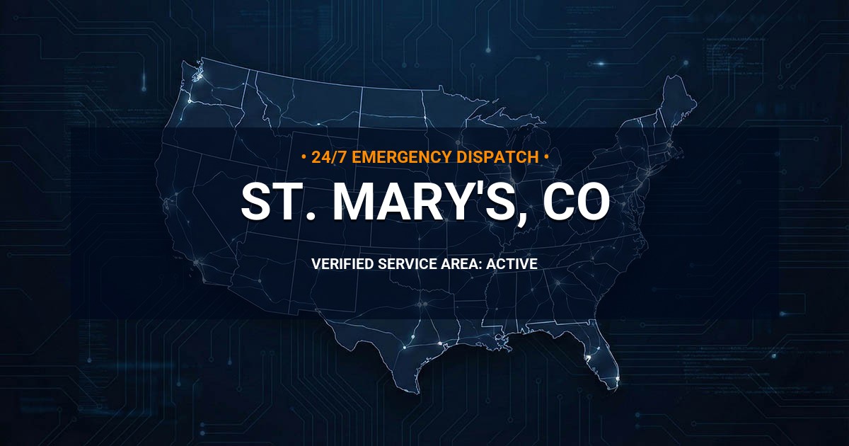 Emergency Plumbing Dispatch Map for Plumbing Services: St. Mary's, CO
