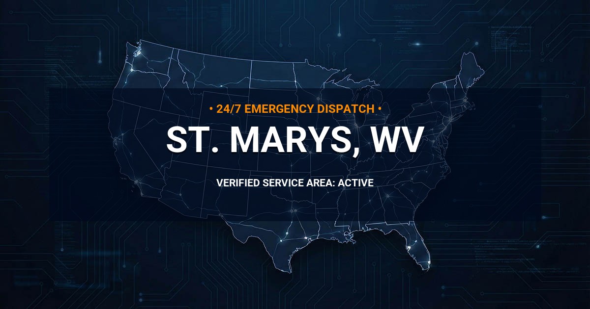 Emergency Plumbing Dispatch Map for Plumbing Services: St. Marys, WV