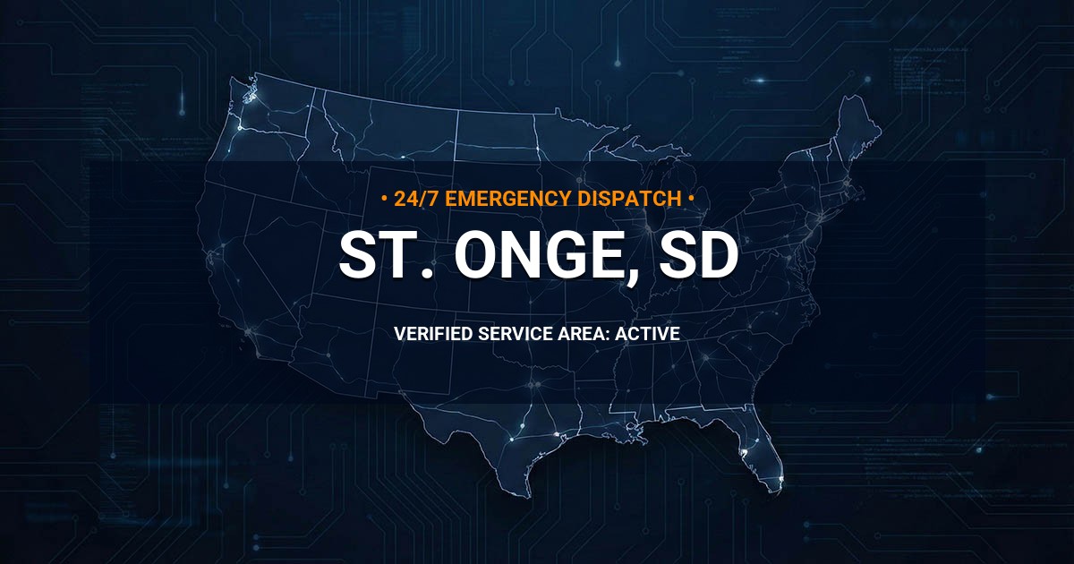 Emergency Plumbing Dispatch Map for Plumbing Services: St. Onge, SD