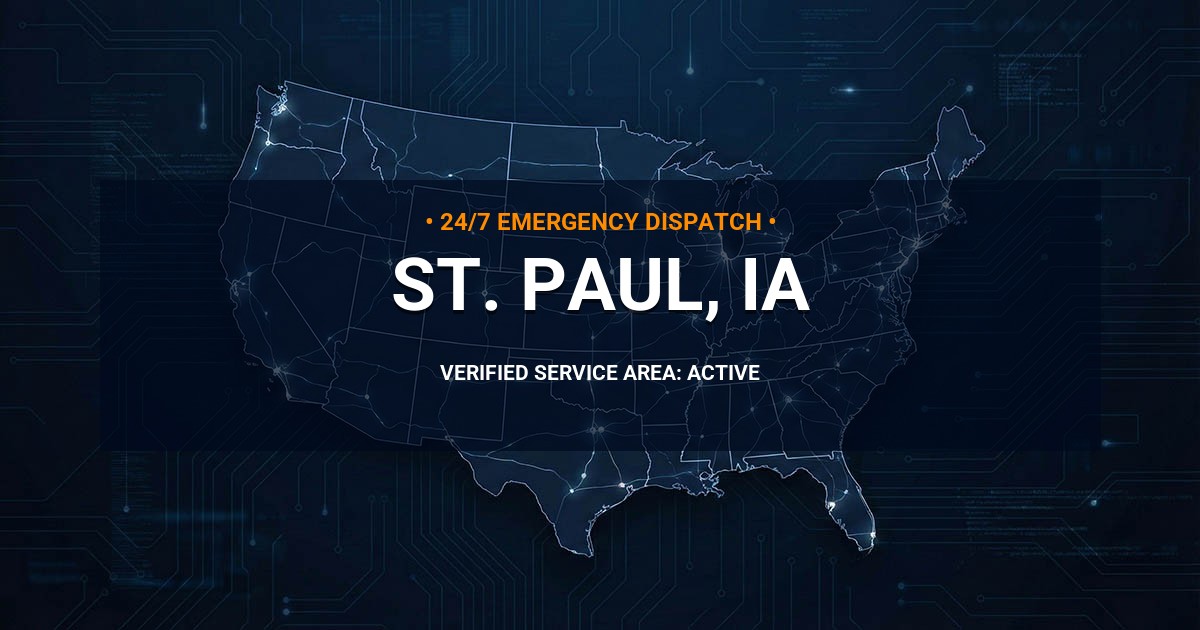 Emergency Plumbing Dispatch Map for Plumbing Services: St. Paul, IA