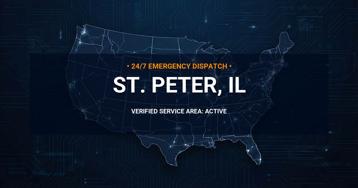 Emergency Plumbing Dispatch Map for Plumbing Services: St. Peter, IL