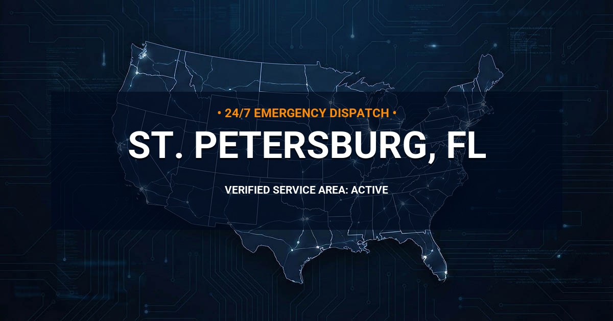 Emergency Plumbing Dispatch Map for Plumbing Services: St. Petersburg, FL
