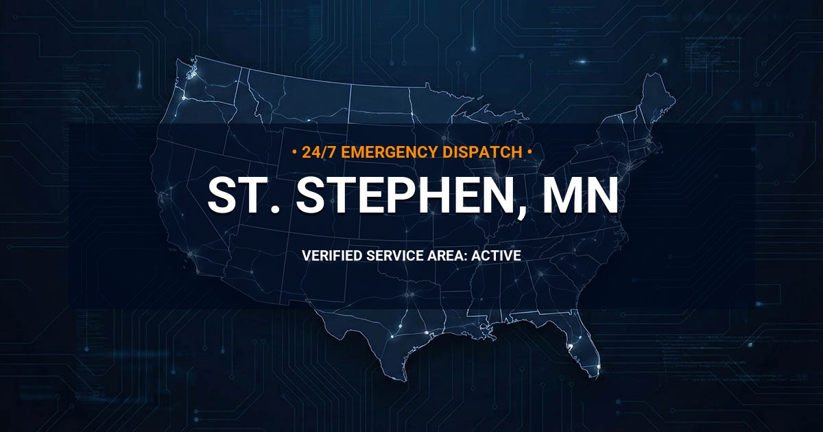 Emergency Plumbing Dispatch Map for Plumbing Services: St. Stephen, MN