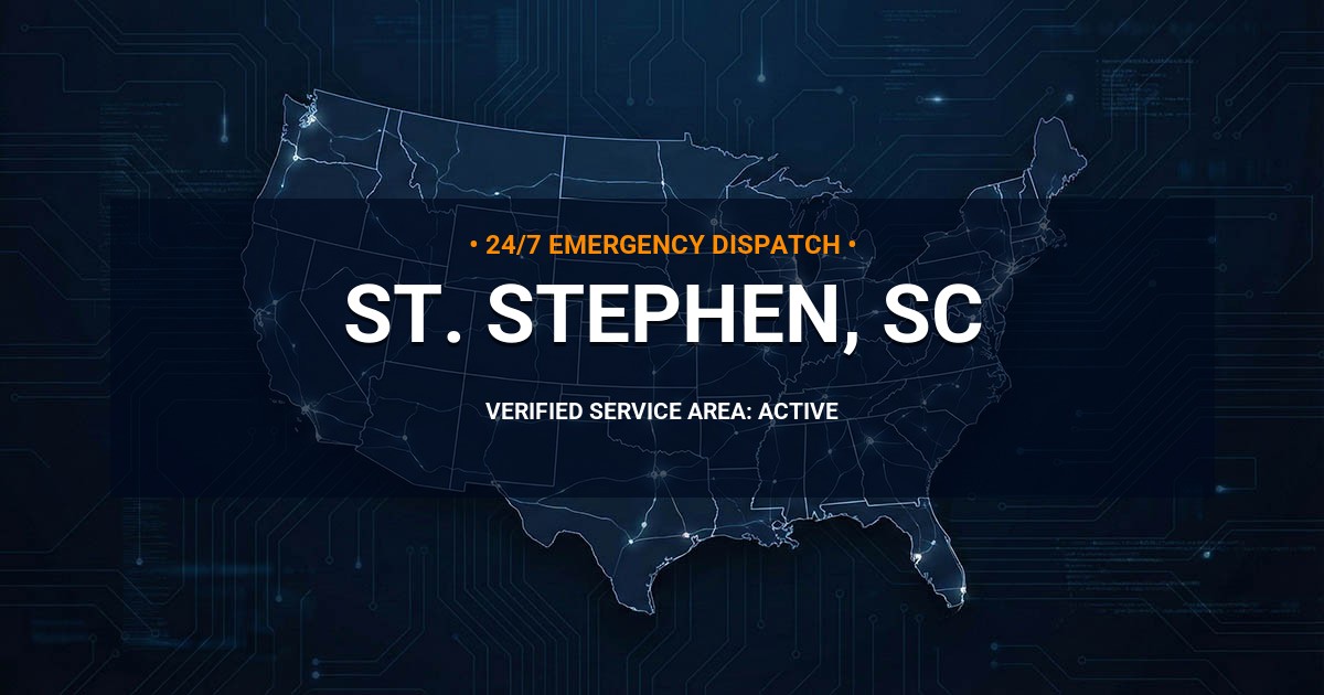 Emergency Plumbing Dispatch Map for Plumbing Services: St. Stephen, SC