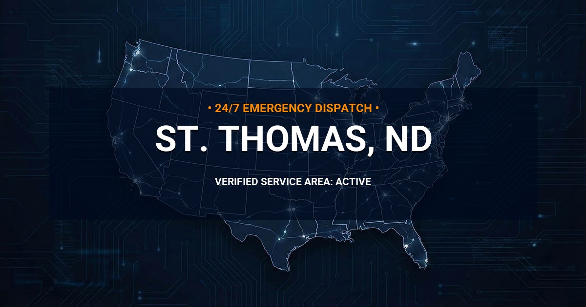 Emergency Plumbing Dispatch Map for Plumbing Services: St. Thomas, ND