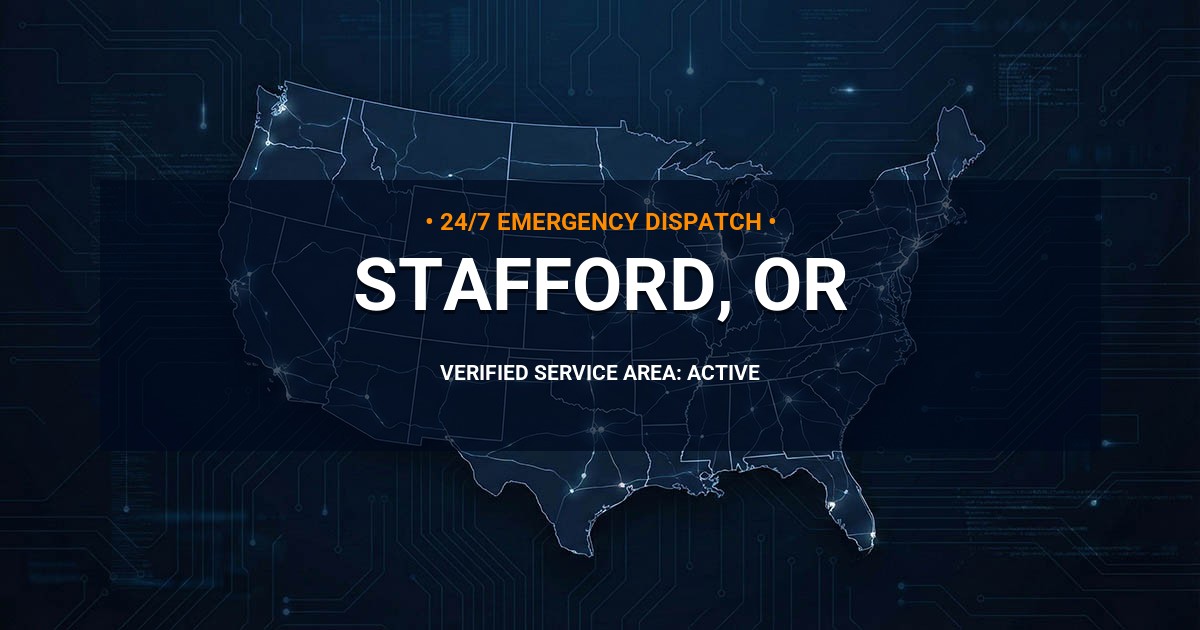 Emergency Plumbing Dispatch Map for Plumbing Services: Stafford, OR