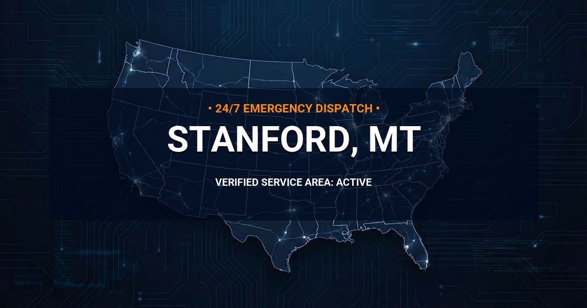 Emergency Plumbing Dispatch Map for Plumbing Services: Stanford, MT