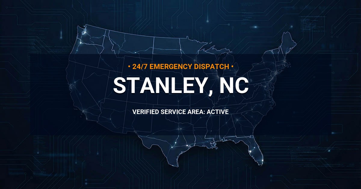 Emergency Plumbing Dispatch Map for Plumbing Services: Stanley, NC
