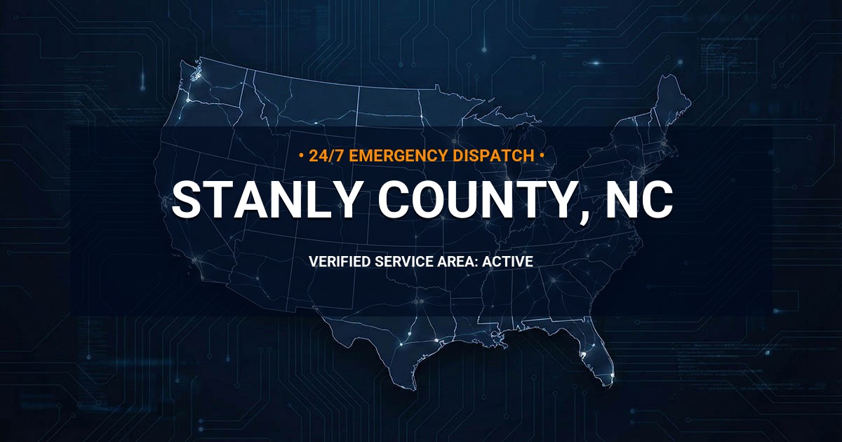 Emergency Plumbing Dispatch Map for Stanly County Plumbing Logistics
