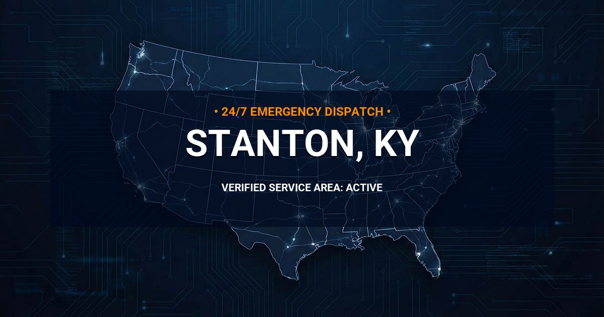 Emergency Plumbing Dispatch Map for Plumbing Services: Stanton, KY