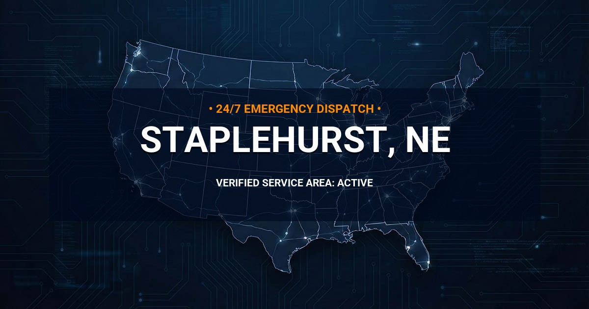 Emergency Plumbing Dispatch Map for Plumbing Services: Staplehurst, NE