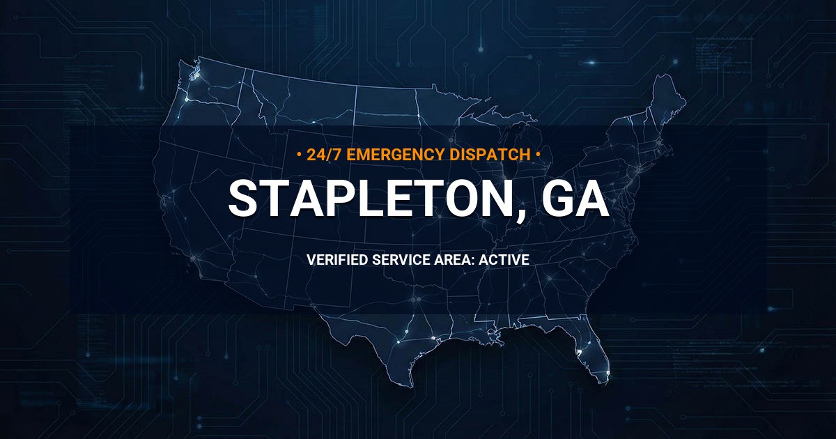 Emergency Plumbing Dispatch Map for Plumbing Services: Stapleton, GA
