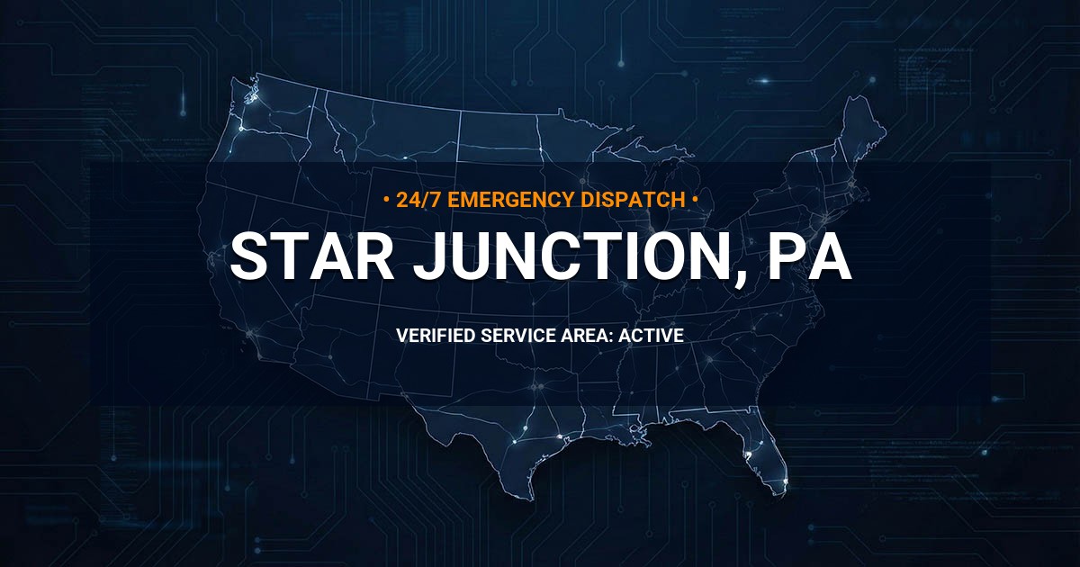Emergency Plumbing Dispatch Map for Plumbing Services: Star Junction, PA