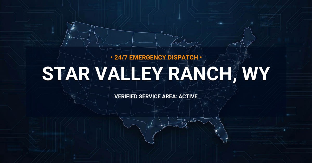 Emergency Plumbing Dispatch Map for Plumbing Services: Star Valley Ranch, WY