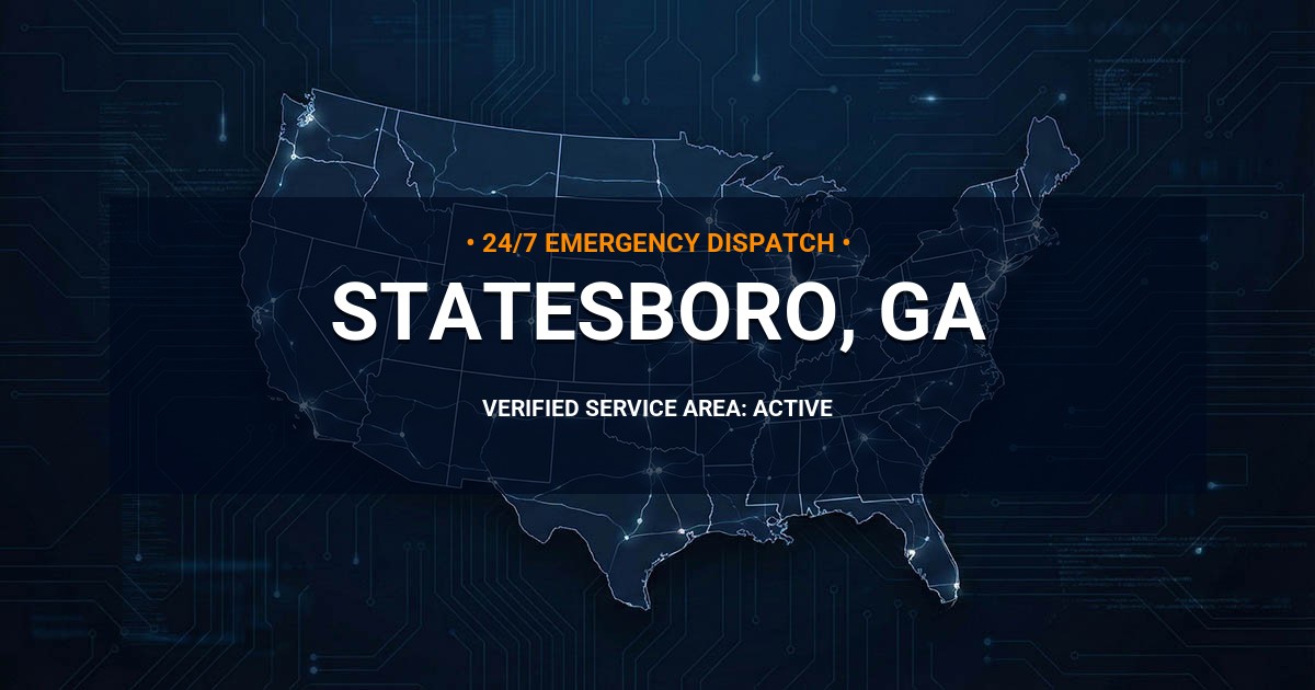 Emergency Plumbing Dispatch Map for Plumbing Services: Statesboro, GA