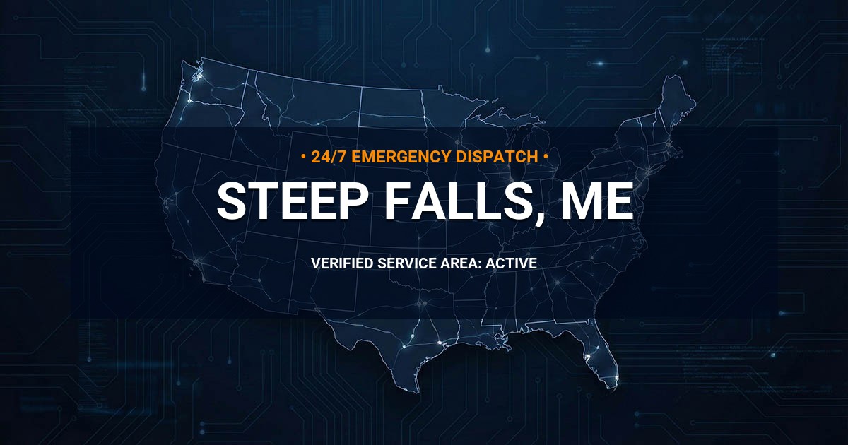 Emergency Plumbing Dispatch Map for Plumbing Services: Steep Falls, ME