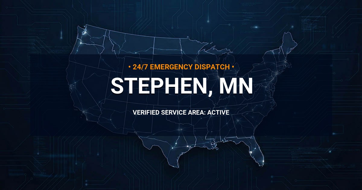 Emergency Plumbing Dispatch Map for Plumbing Services: Stephen, MN