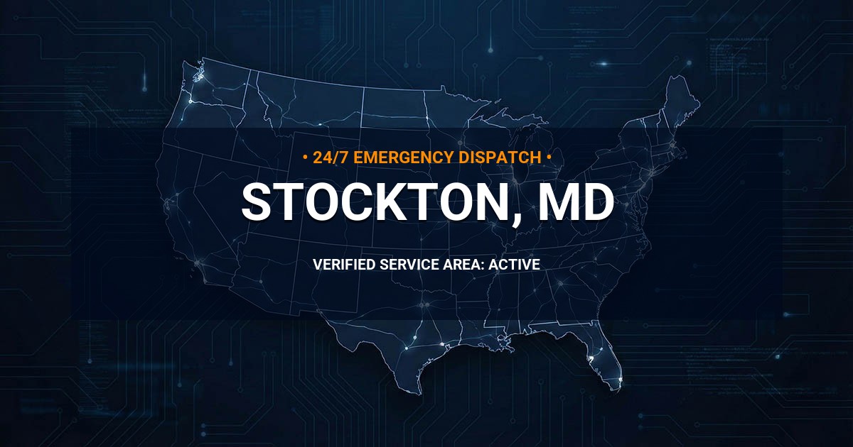 Emergency Plumbing Dispatch Map for Plumbing Services: Stockton, MD