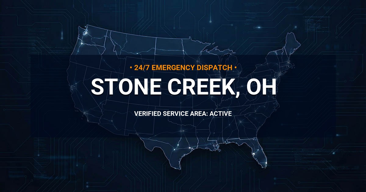 Emergency Plumbing Dispatch Map for Plumbing Services: Stone Creek, OH