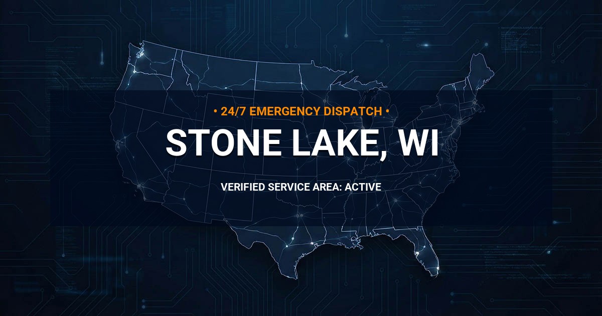 Emergency Plumbing Dispatch Map for Plumbing Services: Stone Lake, WI