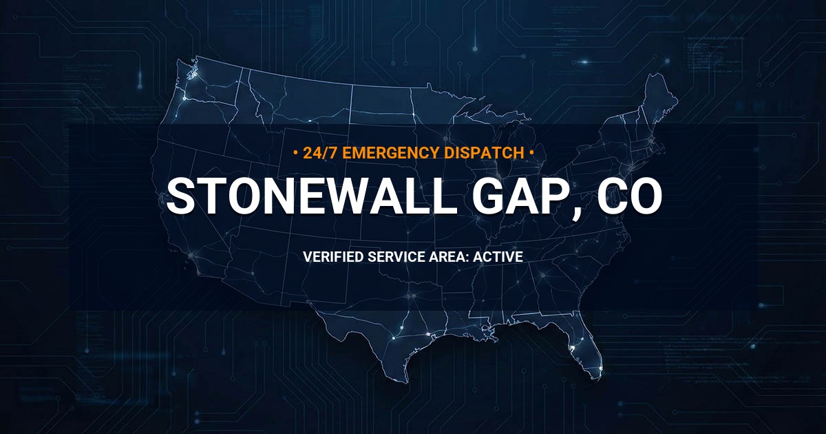 Emergency Plumbing Dispatch Map for Plumbing Services: Stonewall Gap, CO