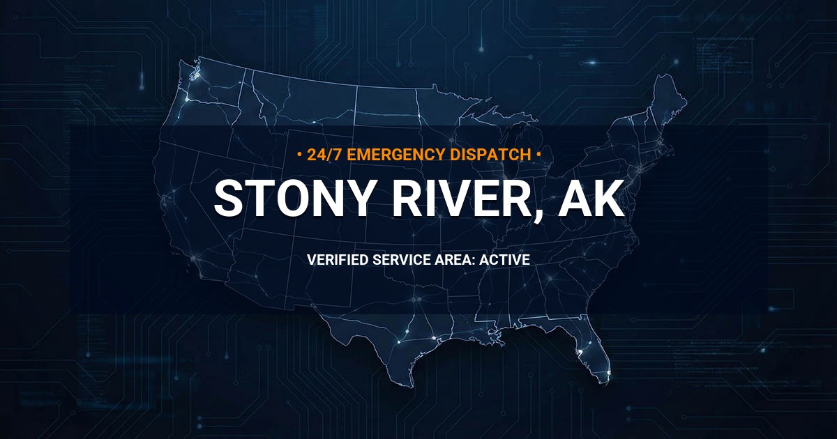 Emergency Plumbing Dispatch Map for Plumbing Services: Stony River, AK