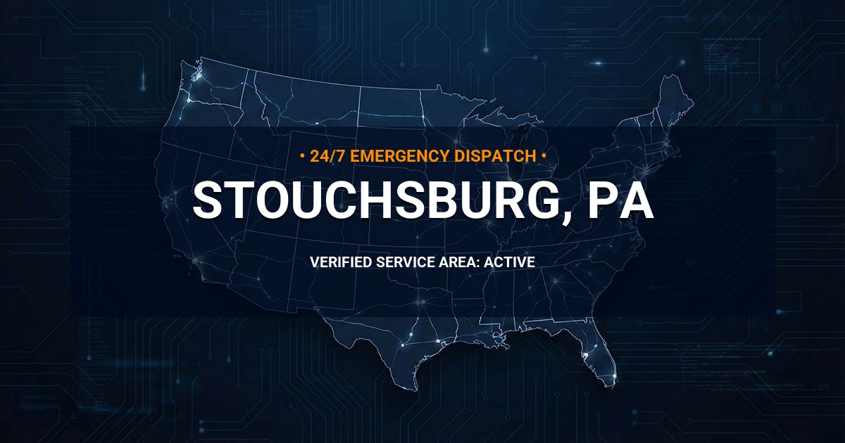 Emergency Plumbing Dispatch Map for Plumbing Services: Stouchsburg, PA