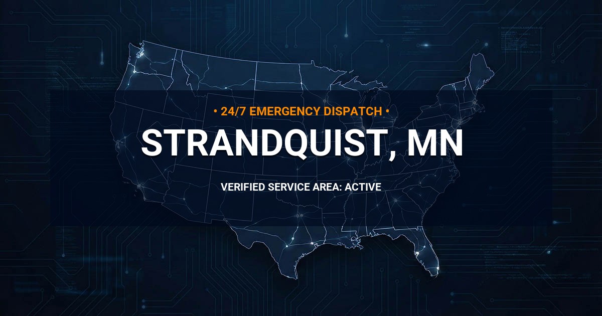 Emergency Plumbing Dispatch Map for Plumbing Services: Strandquist, MN
