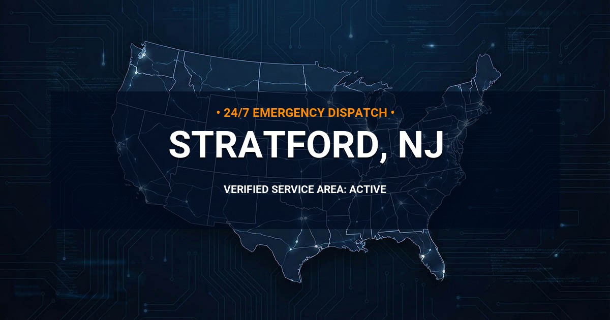 Emergency Plumbing Dispatch Map for Plumbing Services: Stratford, NJ
