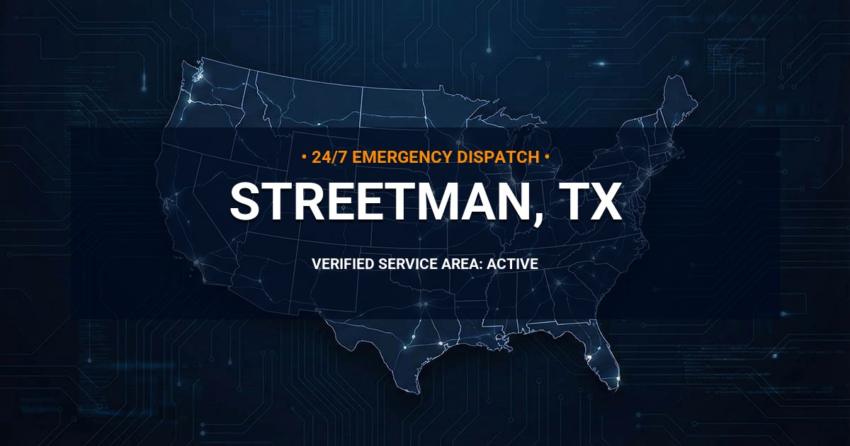 Emergency Plumbing Dispatch Map for Plumbing Services: Streetman, TX