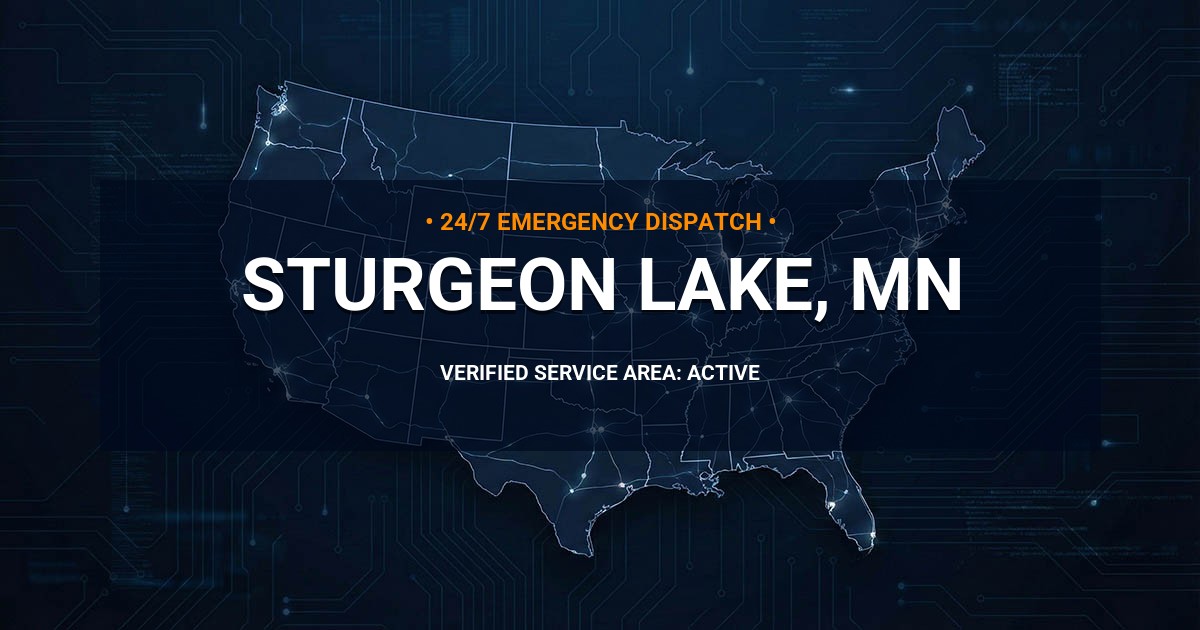 Emergency Plumbing Dispatch Map for Plumbing Services: Sturgeon Lake, MN