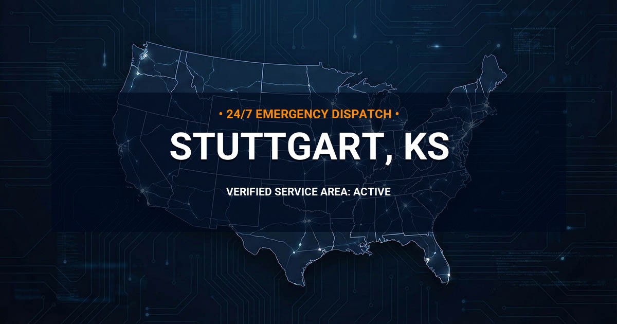 Emergency Plumbing Dispatch Map for Plumbing Services: Stuttgart, KS