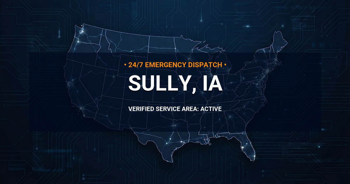 Emergency Plumbing Dispatch Map for Plumbing Services: Sully, IA