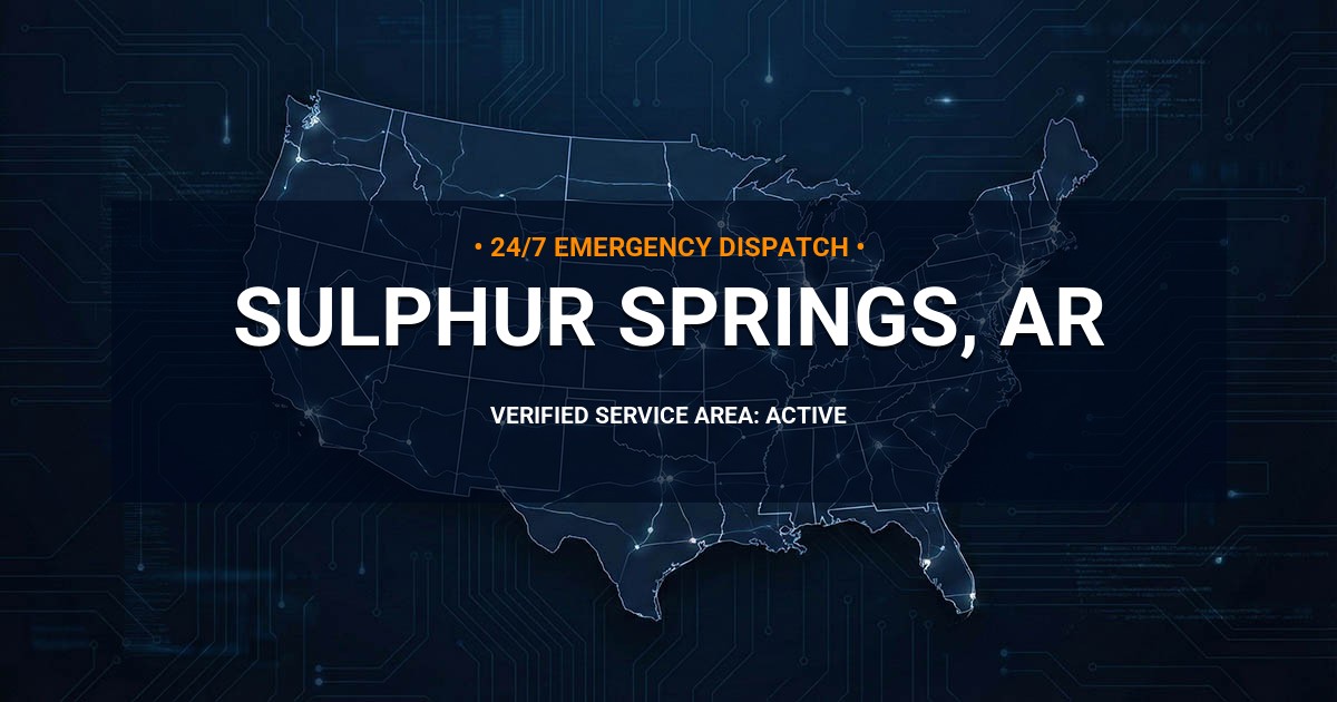 Emergency Plumbing Dispatch Map for Plumbing Services: Sulphur Springs, AR