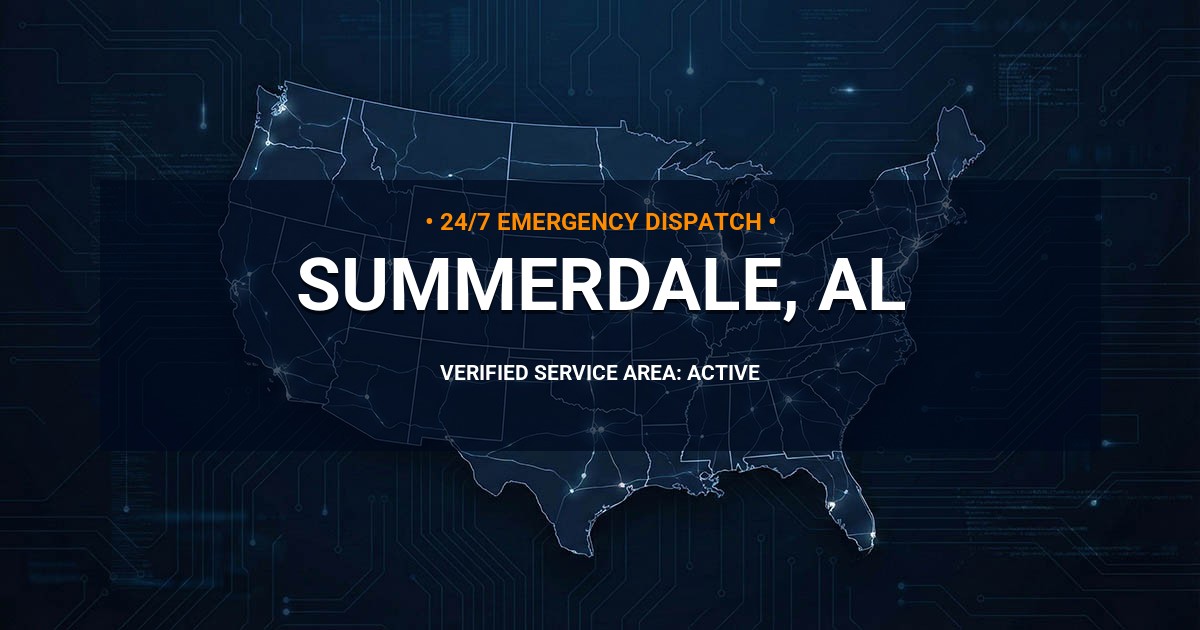 Emergency Plumbing Dispatch Map for Plumbing Services: Summerdale, AL