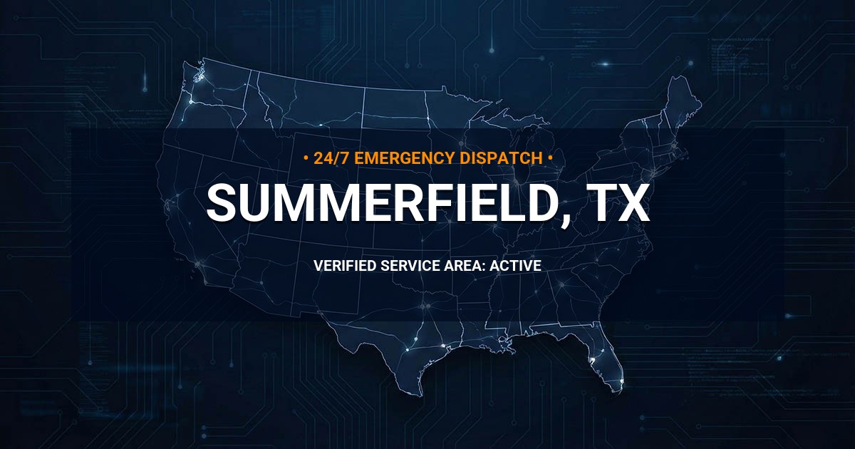 Emergency Plumbing Dispatch Map for Plumbing Services: Summerfield, TX