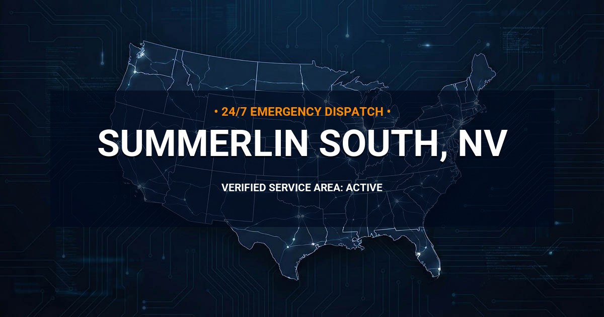 Emergency Plumbing Dispatch Map for Plumbing Services: Summerlin South, NV