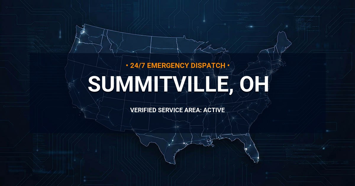 Emergency Plumbing Dispatch Map for Plumbing Services: Summitville, OH