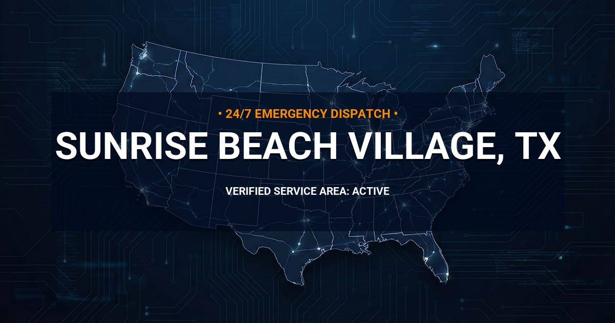 Emergency Plumbing Dispatch Map for Plumbing Services: Sunrise Beach Village, TX