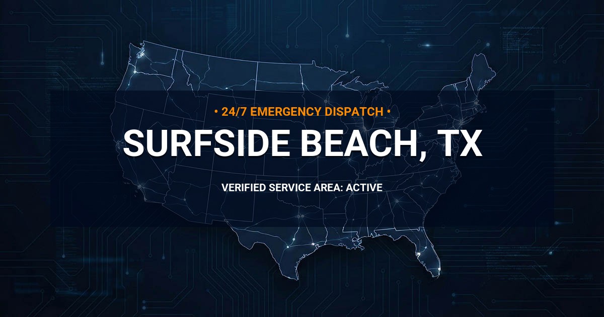 Emergency Plumbing Dispatch Map for Plumbing Services: Surfside Beach, TX