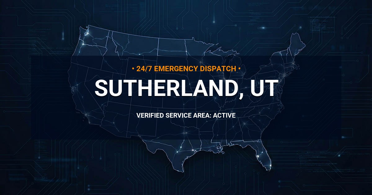 Emergency Plumbing Dispatch Map for Plumbing Services: Sutherland, UT