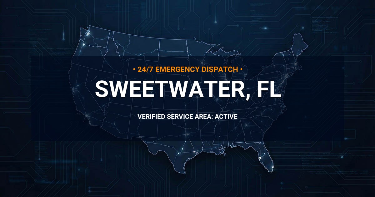 Emergency Plumbing Dispatch Map for Plumbing Services: Sweetwater, FL